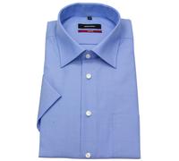 Kurzarmhemd - Regular Fit - Kentkragen - Fil-à-Fil - blau Seidensticker