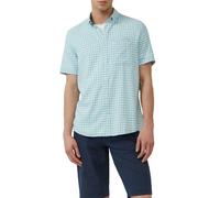 Kurzarmhemd S.OLIVER, Damen, Gr. 3XL, N-Gr, grün (weiß grün), Web, Obermaterial: 51% Viskose, 49% Baumwolle, kariert, gerade hüftbedeckend, Rundhals, Hemden Kurzarmhemd, mit kariertem Muster (79988246