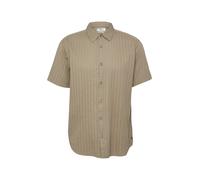 Kurzarmhemd S.OLIVER, Herren, Gr. 3XL, N-Gr, khaki, Web, Obermaterial: 100% Baumwolle, unifarben, regular fit hüftbedeckend, Rundhals, abgesteppte Kante, Hemden, mit Tape-Details und abgerundetem Saum