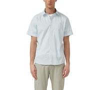 Kurzarmhemd S.OLIVER, Herren, Gr. 3XL, N-Gr, light blau, Web, Obermaterial: 97% Baumwolle, 3% Elasthan, gemustert, normal hüftbedeckend, Rundhals, abgesteppt, Hemden, mit Minimal-Muster (52307007-XXXL