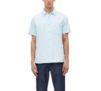 Kurzarmhemd S.OLIVER, Herren, Gr. L, N-Gr, light blau, Web, Obermaterial: 100% Baumwolle, unifarben, normal hüftbedeckend, Rundhals, abgesteppte Kante, Hemden (93542054-L) light blau
