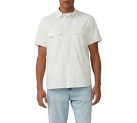 Regular Fit: Kurzarmhemd mit Strukturstreifen und Kentkragen L weiß 2165424.0120.L