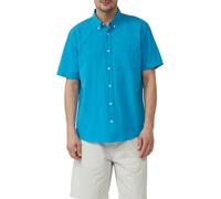 s.Oliver Regular Fit: Kurzarmhemd mit Struktur-Streifen und Button-Down-Kragen blau S