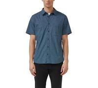 Kurzarmhemd S.OLIVER, Herren, Gr. XL, N-Gr, blau, Web, Obermaterial: 97% Baumwolle, 3% Elasthan, gemustert, normal hüftbedeckend, Rundhals, abgesteppt, Hemden, mit Minimal-Muster (35257420-XL) blau