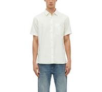 Kurzarmhemd S.OLIVER, Herren, Gr. XL, N-Gr, ecru, Web, Obermaterial: 100% Baumwolle, unifarben, normal hüftbedeckend, Rundhals, abgesteppte Kante, Hemden (95367018-XL) ecru