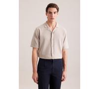 Kurzarmhemd SEIDENSTICKER "Schwarze Rose", Herren, Gr. L (41-42), normale Ärmellängen, beige, 90% Baumwolle, 10% Polyamid, unifarben, regular fit, Hemden, Regular 1/2 Uni (81850614-L) beige
