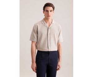 Kurzarmhemd SEIDENSTICKER "Schwarze Rose", Herren, Gr. XL (43-44), normale Ärmellängen, beige, 90% Baumwolle, 10% Polyamid, unifarben, regular fit, Hemden, Regular 1/2 Uni (81850614-XL) beige