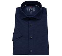 Kurzarmhemd - Slim Fit - Functional Shirt - Haifischkragen - dunkelblau Pure