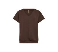 Kurzarmhemd SOYACONCEPT "Soya Concept T-Shirt SC-BANU 244", Damen, Gr. XS, Normalgrößen, 8694 hot fudge, Obermaterial: 48% Modal, 48% Polyester, 4% Elasthan, Hemden Kurzarmhemd (68704056-XS)
