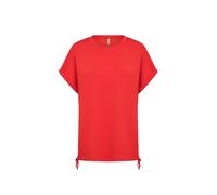 Kurzarmhemd SOYACONCEPT "Soya Concept T-shirt SC-BANU", Damen, Gr. XXL, Normalgrößen, rot (4030 bittersweet), Obermaterial: 48% Modal, 48% Polyester, 4% Elasthan, Hemden (17489015-XXL) 4030 bitterswee