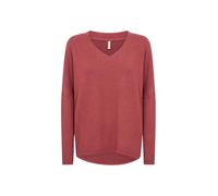 Kurzarmhemd SOYACONCEPT "Soya Concept T-shirt SC-BIARA", Damen, Gr. M, Normalgrößen, rot (94470 dunkel rot mel), Obermaterial: 74% Viskose, 21% Polyester, 5% Elasthan, Hemden (62787149-M) 94470 dunkel