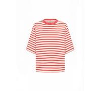 Kurzarmhemd SOYACONCEPT "Soya Concept T-shirt SC-FIDELIA", Damen, Gr. L, Normalgrößen, rot (4030c bittersweet combi), Obermaterial: 100% Baumwolle, Hemden (95651566-L) 4030c bittersweet combi