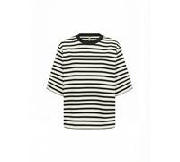 Kurzarmhemd SOYACONCEPT "Soya Concept T-shirt SC-FIDELIA", Damen, Gr. L, Normalgrößen, schwarz-weiß (9999c schwarz combi), Obermaterial: 100% Baumwolle, Hemden (19466843-L) 9999c schwarz combi
