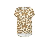 Kurzarmhemd SOYACONCEPT "Soya Concept T-shirt SC-MARICA", Damen, Gr. M, Normalgrößen, braun (7120c butternut combi), Obermaterial: 93% Lyocell, 7% Elasthan, Hemden (94744025-M) 7120c butternut combi