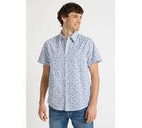 Kurzarmhemd STREET ONE MEN, Herren, Gr. 3XL (48), US-Größen, hellweiß, Web, 100% Baumwolle, gemustert, regular fit normal, V-Ausschnitt, Bündchen, Hemden, aus reiner Baumwolle (63274052-XXXL) hellweiß