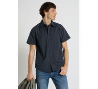 Kurzarmhemd STREET ONE MEN, Herren, Gr. 3XL (48), US-Größen, schwarz (sea grün), Web, 100% Baumwolle, gemustert, regular fit normal, V-Ausschnitt, Bündchen, Hemden, aus reiner Baumwolle (89605660-XXXL