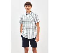 Kurzarmhemd STREET ONE MEN, Herren, Gr. M40, US-Größen, grün (teal grün), Web, 100% Baumwolle, kariert, normal normal, V-Ausschnitt, Bündchen, Hemden, mit Knopfleiste (66193800-M) teal grün