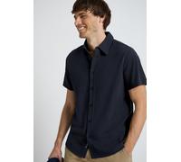 Kurzarmhemd STREET ONE MEN, Herren, Gr. XL (44), US-Größen, schwarz ink blau, Web, 100% Baumwolle, unifarben, regular fit normal, V-Ausschnitt, abgesteppt, Hemden, aus reiner Baumwolle (62661119-XL) s
