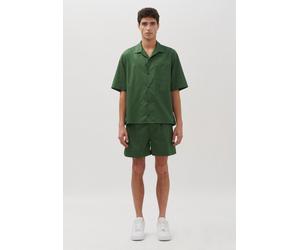 Kurzarmhemd STUDIO SEIDENSTICKER "Studio", Herren, Gr. S37-38, normale Ärmellängen, grün, 100% Baumwolle, unifarben, regular fit, gerader Abschluss, Hemden, Regular Kurzarm Reverskragen Uni (38196819-