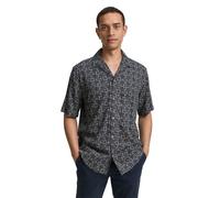 Kurzarmhemd TOM TAILOR, Herren, Gr. 3XL, N-Gr, navy mosaic design, Obermaterial: 100% Viskose, bedruckt, regular fit taillenbedeckt, Hemden Kurzarmhemd, mit All-Over Print (21389631-XXXL)