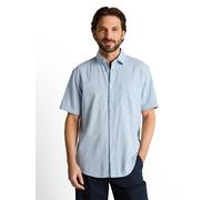 Kurzarmhemd TOM TAILOR, Herren, Gr. XXL, N-Gr, light blau dot structure, Web, Obermaterial: 100% Baumwolle, gemustert, gepunktet, regular fit hüftbedeckend, Rundhals, abgesteppte Kante, Hemden, mit Mi