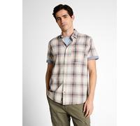 Kurzarmhemd TOM TAILOR, Herren, Gr. XXL, N-Gr, weiß multicolor check, Web, Obermaterial: 100% Baumwolle, kariert, regular fit normal, ohne Ausschnitt, gerader Abschluss, Hemden, mit Karo Muster (42216