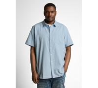 Kurzarmhemd TOM TAILOR PLUS, Herren, Gr. 4XL, N-Gr, light blau dot structure, Web, Obermaterial: 100% Baumwolle, gepunktet, weit hüftbedeckend, Rundhals, Hemden, mit Minimalprint - Große Größen (29434