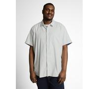 Kurzarmhemd TOM TAILOR PLUS, Herren, Gr. XXL, N-Gr, gardenia weiß dot structure, Web, Obermaterial: 100% Baumwolle, gepunktet, weit hüftbedeckend, Rundhals, Hemden, mit Minimalprint - Große Größen (87