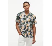 Kurzarmhemd TOMMY HILFIGER "CO LYOCELL FLORAL SS SHIRT", Herren, Gr. L (52), N-Gr, carbon navy, allover, Web, Obermaterial: 61% Lyocell, 39% Baumwolle, gemustert, regular fit hüftbedeckend, abgesteppt