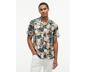 Kurzarmhemd TOMMY HILFIGER "CO LYOCELL FLORAL SS SHIRT", Herren, Gr. XXL (58), N-Gr, carbon navy, allover, Web, Obermaterial: 61% Lyocell, 39% Baumwolle, gemustert, regular fit hüftbedeckend, abgestep