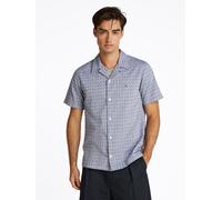 Kurzarmhemd TOMMY HILFIGER "COTTON LINEN DOBBY SS Regular Fit SHIRT", Herren, Gr. XXL, N-Gr, blau (night sky), Web, Obermaterial: 86% Baumwolle, 14% Leinen, regular fit, Hemden (92690612-XXL) night sk