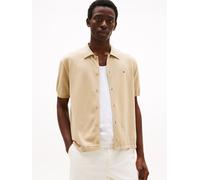 Kurzarmhemd TOMMY HILFIGER "ESSENTIAL COTTON SS OVER SHIRT", Herren, Gr. M, N-Gr, grün (sandalwood), Strick, Obermaterial: 100% Baumwolle, Hemden (73977741-M) sandalwood