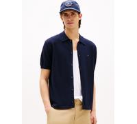 Kurzarmhemd TOMMY HILFIGER "ESSENTIAL COTTON SS OVER SHIRT", Herren, Gr. S, N-Gr, blau (desert sky), Strick, Obermaterial: 100% Baumwolle, Hemden Kurzarmhemd (36864968-S)
