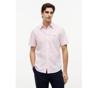 Kurzarmhemd TOMMY HILFIGER "FLEX POP CLASSIC STP S/S SHIRT", Herren, Gr. S (46), N-Gr, rosa (classic pink, stripe), Web, Obermaterial: 100% Baumwolle, gestreift, regular fit, Hemden (92368959-S) class