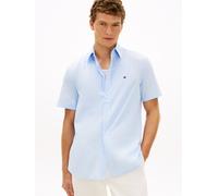 Kurzarmhemd TOMMY HILFIGER "FLEX POPLIN", Herren, Gr. L (52), N-Gr, sweet blau, stripe, Web, Obermaterial: 100% Baumwolle, gestreift, regular fit normal, Rundhals, eingesetzt abgesteppte Kante, Hemden