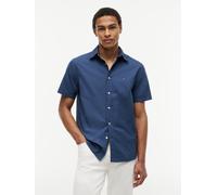 Kurzarmhemd TOMMY HILFIGER "FLEX POPLIN HOUNDSTOOTH", Herren, Gr. S (46), N-Gr, carbon navy, check, Web, Obermaterial: 100% Baumwolle, regular fit normal, Rundhals, eingesetzt abgesteppte Kante, Hemde