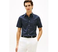 Kurzarmhemd TOMMY HILFIGER "FLEX POPLIN PRINT Regular Fit", Herren, Gr. S, N-Gr, desert sky, allover, Web, Obermaterial: 100% Baumwolle, regular fit normal, Hemden (71598526-S) desert sky, allover