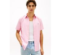 Kurzarmhemd TOMMY HILFIGER "FLEX POPLIN SOLID", Herren, Gr. XL (54/56), N-Gr, pink (classic pink), Web, Obermaterial: 100% Baumwolle, unifarben, regular fit normal, Rundhals, eingesetzt abgesteppte Ka