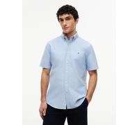 Kurzarmhemd TOMMY HILFIGER "HERITAGE OXFORD RF SHIRT S/S", Herren, Gr. XL (54/56), N-Gr, blau (shirt blau), Web, Obermaterial: 100% Baumwolle, unifarben, regular fit hüftbedeckend, abgesteppte Kante,