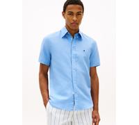 Tommy Hilfiger Herren Hemd aus Leinen-Baumwoll-Mix, blau, Gr. XL