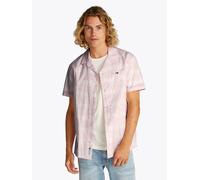 Kurzarmhemd TOMMY JEANS "TJM REG AOP SS SHIRT EXT", Herren, Gr. M, N-Gr, rosa (precious pink), Web, Obermaterial: 100% Baumwolle, bedruckt, regular fit, Hemden, mit sommerlichen Print (57770002-M) pre