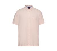 Kurzarmhemd TOMMY JEANS "TJM REG SEERSUCKER STP SS SHIRT", Herren, Gr. S, N-Gr, rosa (precious pink stripes), Web, Obermaterial: 100% Baumwolle, gestreift, regular fit, Hemden Kurzarmhemd, fein gestre