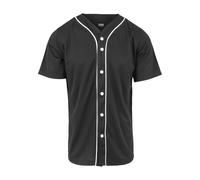 Kurzarmhemd URBAN CLASSICS "Urban Classics Herren Baseball Mesh Jersey", Herren, Gr. M, US-Größen, schwarz-weiß (schwarz, weiß), 100% Polyester, unifarben, Hemden (29713369-M) schwarz, weiß