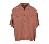 Kurzarmhemd URBAN CLASSICS "Urban Classics Herren Oversized Resort Shirt", Herren, Gr. M, US-Größen, braun (terracotta), 100% Viskose, unifarben, Hemden (75975607-M) terracotta