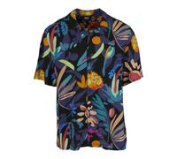 Kurzarmhemd URBAN CLASSICS "Urban Classics Herren Viscose AOP Resort Shirt", Herren, Gr. 3XL, US-Größen, bunt (schwarzfruity), 100% Viskose, normal, Hemden (81205921-XXXL) schwarzfruity