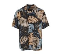 Kurzarmhemd URBAN CLASSICS "Urban Classics Herren Viscose AOP Resort Shirt", Herren, Gr. M, US-Größen, bunt (palmfront), 100% Viskose, normal, Hemden (46763116-M) palmfront