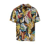 Kurzarmhemd URBAN CLASSICS "Urban Classics Herren Viscose AOP Resort Shirt", Herren, Gr. S, US-Größen, bunt (toucans), 100% Viskose, normal, Hemden (85862469-S) toucans