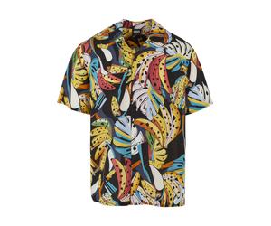 Kurzarmhemd URBAN CLASSICS "Urban Classics Herren Viscose AOP Resort Shirt", Herren, Gr. S, US-Größen, bunt (toucans), 100% Viskose, normal, Hemden (85862469-S) toucans