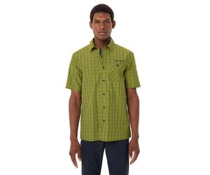 Kurzarmhemd VAUDE "MEN'S ALBSTEIG SHIRT III", Herren, Gr. 3XL, N-Gr, grün (schwarz leaf), Obermaterial: 54% Lyocell, 46% Polyester, Hemden, Kurzarm, aus Lyocell und Polyester, mit Knopfleiste (2050595