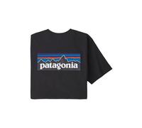 kurzarmliges herren t shirt patagonia p 6 logo responsibili tee schwarz